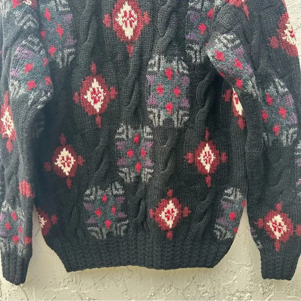 POWERS & GOODE‎ Vintage Sweater Men Size Medium Wool 90’s Cableknit